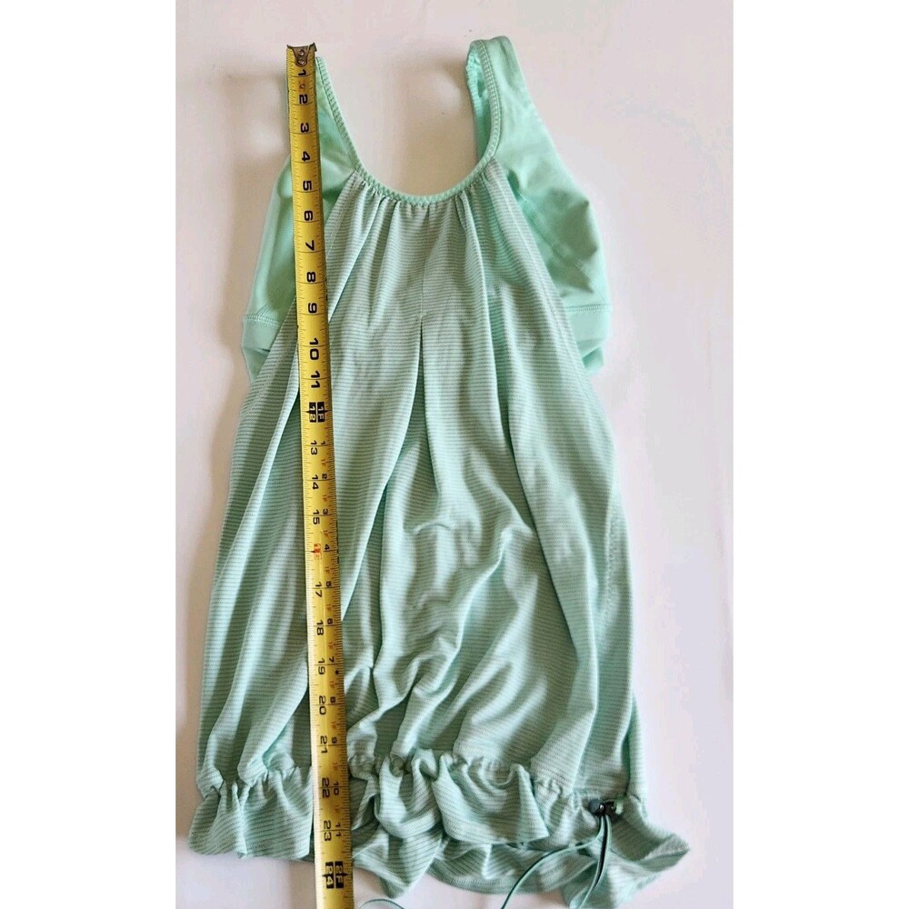 LULULEMON Mint Green Stripe Sports Bra with Tank Top Size 4 - Picture 3 of 6